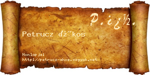 Petrucz Ákos névjegykártya